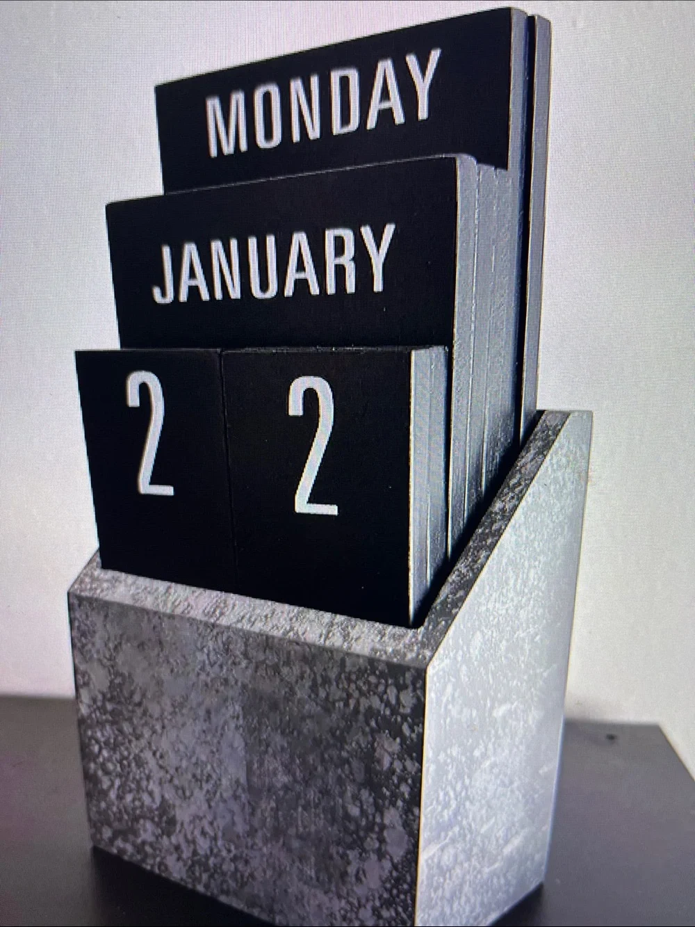 Black Perpetual Desk Calendar - Home Office